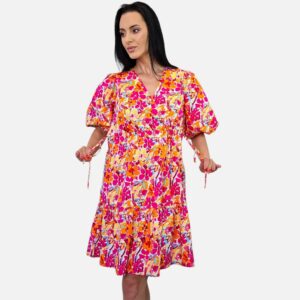 Rochie cu imprimeu floral multicolor